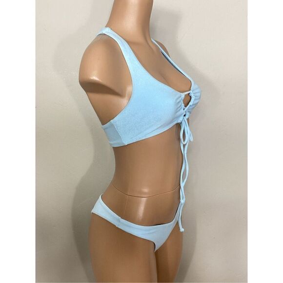 New. L*SPACE blue terry bikini set. M-top/S-bottom. Retails $209 - Picture 6 of 11